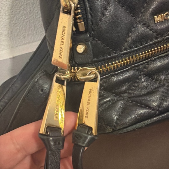 Michael Kors Black Quilted Leather Mini Backpack Gold Hardware - Picture 2 of 9